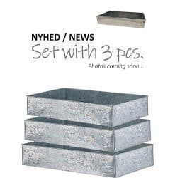 A2 Living Galvaniseret Rektangulær Plantebakke (sæt m. 3 stk. / 3 str.)
